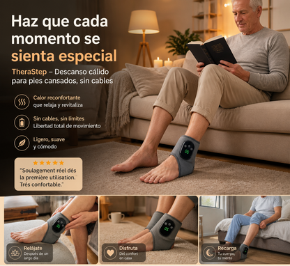 TheraStep 3 en 1 — Masajeador cálido e inalámbrico para pies cansados